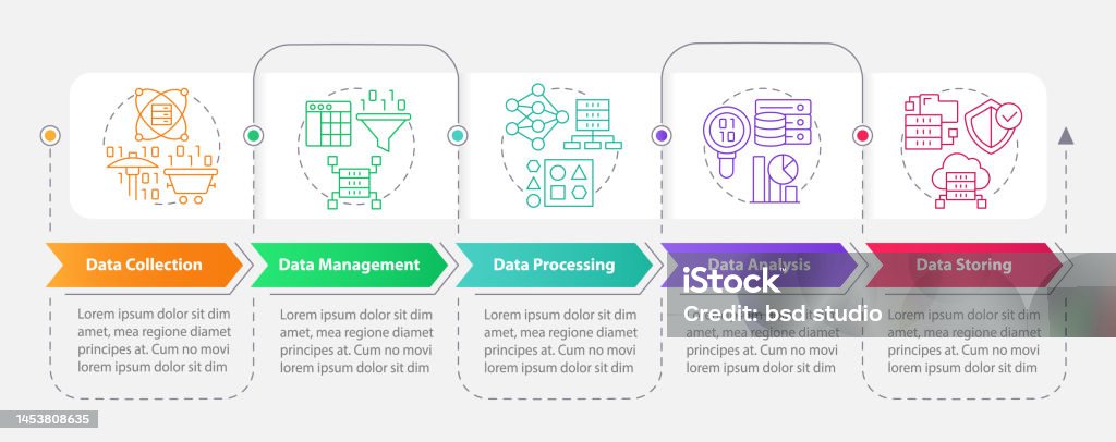 Process Data Regularity Data Processing Stages Rectangle Infographic Template Stock ...