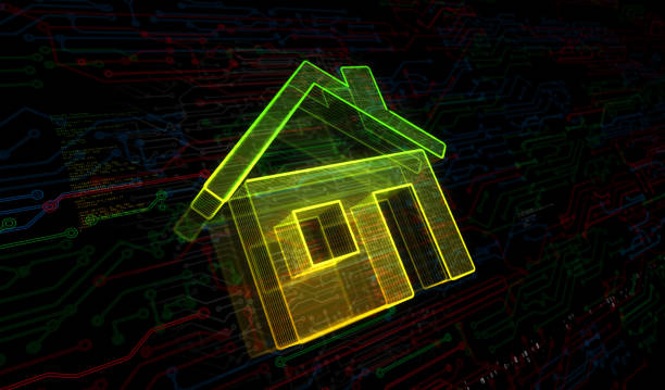 Glossy 3D yellow house icon on white background. Ideal for homepage button, real estate, or property-related UI design.