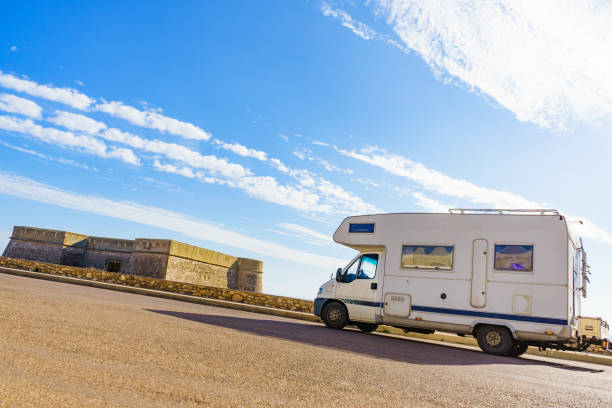 istock Caravan at old guards castle, Almeria Spain 1453817027