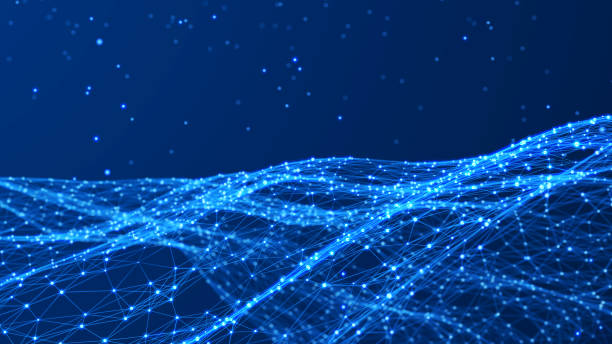 istock Digital landscape with dots and lines. Cyberspace grid. Background concept for your design. 3d 1453818537