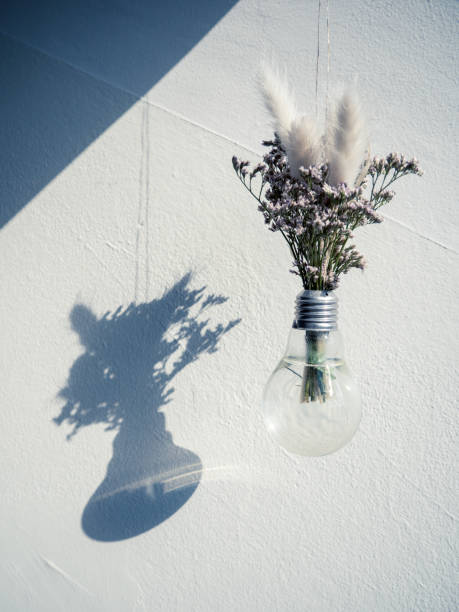 istock Vase made from an old light bulb hanging in a window 1453821962
