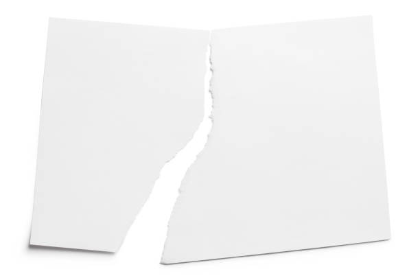 Torn sheet of paper on white