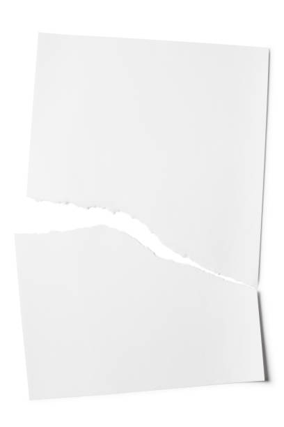 Torn sheet of paper on white Torn sheet of paper, isolated on white background pictures of divorce papers stock pictures, royalty-free photos & images
