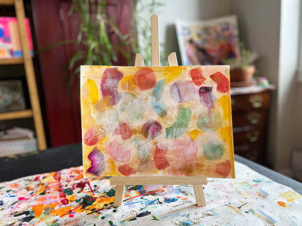 istock Mixed Media Abstract Painting on Easel 1453824361