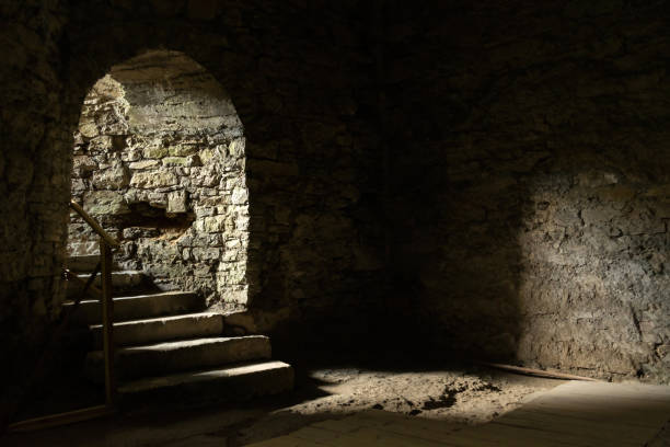 istock Entrance to the dungeon. Beautiful stone cave. 1453825238