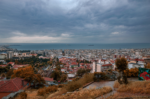 Panoramic View of Thessaloniki city Greece