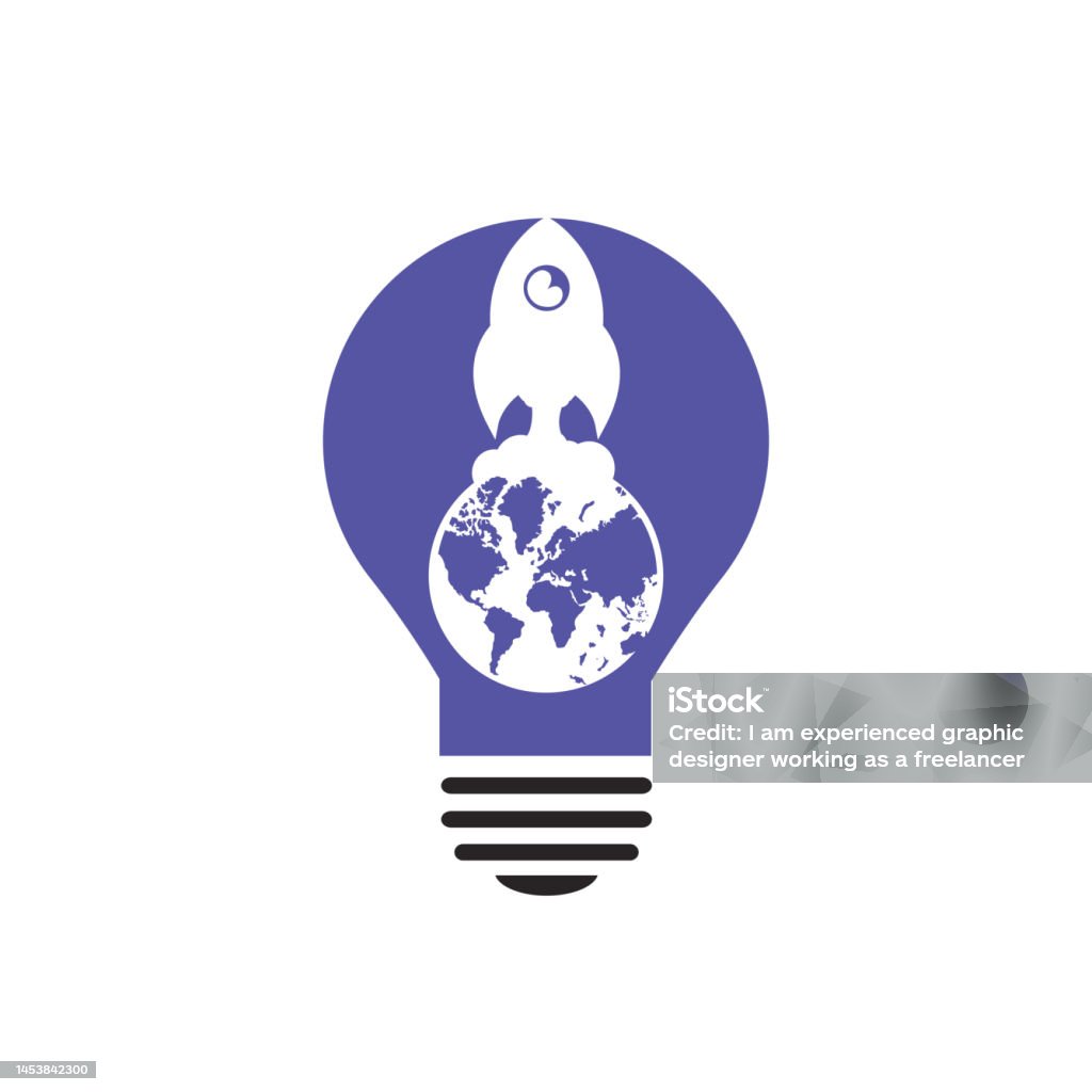 Globe Rocket Vector Logo Design Template Fast Connect Logo Concept ...