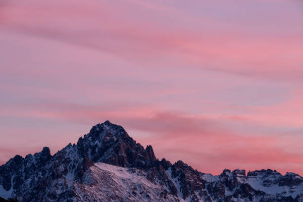 Beautiful sunrise colours in the Alps