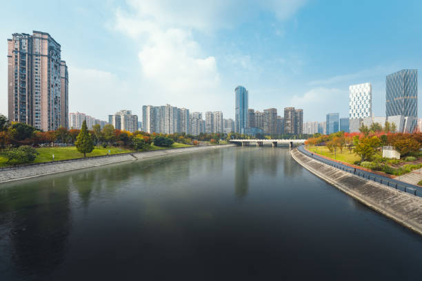 istock Modern Urban Architecture in Chengdu in Sunny Days 1453850015
