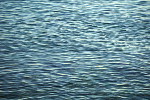 Sea surface under blue moonlight of the deep sea with copy space.