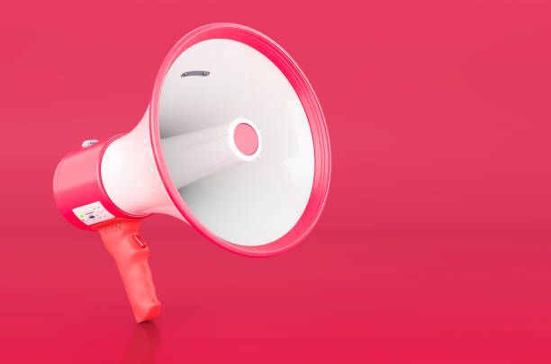 istock Megaphone in trending viva magenta colors, 3D rendering 1453852354