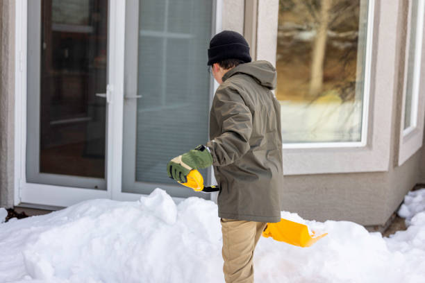 istock Boy Shoveling Snow at Home 1453854488