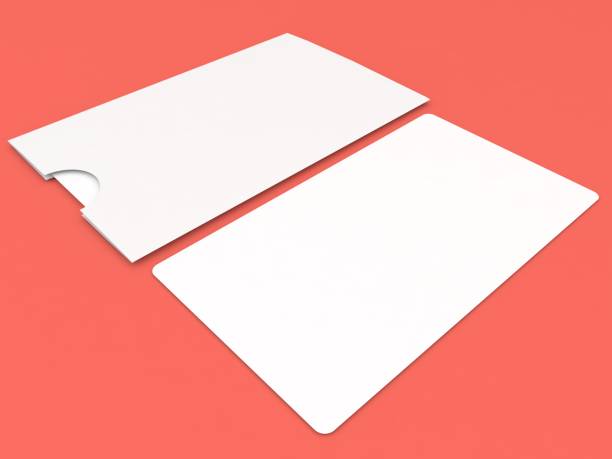 istock Business card blank mockup on red background. 1453855547