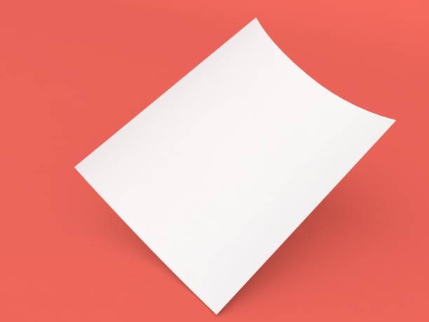 istock Sheet curved of white paper A4 for office on a red background. 1453857198