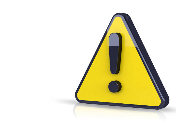 istock Security and attention alert yellow symbol. Yellow sign icon with triangle and exclamation mark. 3D rendering. 1453860822
