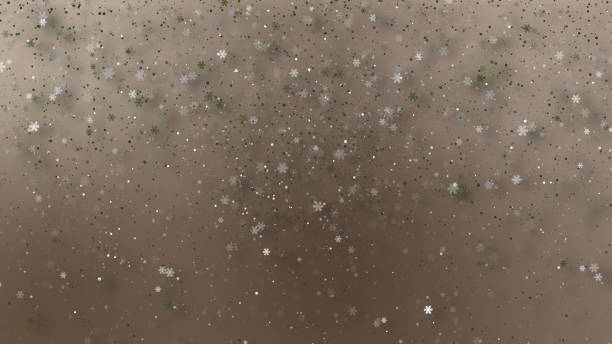 istock 3D rendering of a glowing stylized vibrant Christmas background with falling snowflakes 1453860824