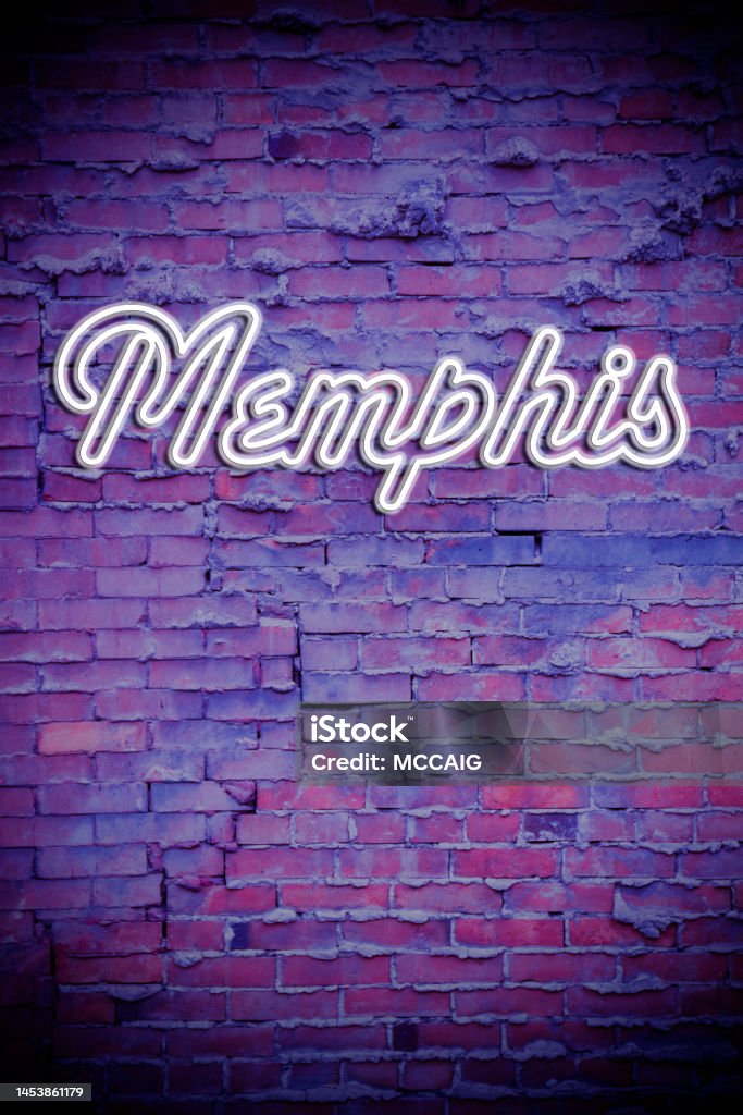 Memphis Memphis Neon Sign Architecture Stock Photo