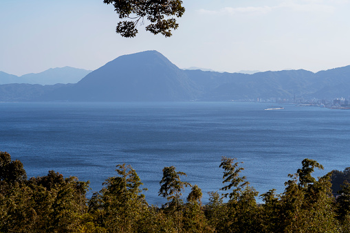 The view of Beppu Bay in Oita, Japan
