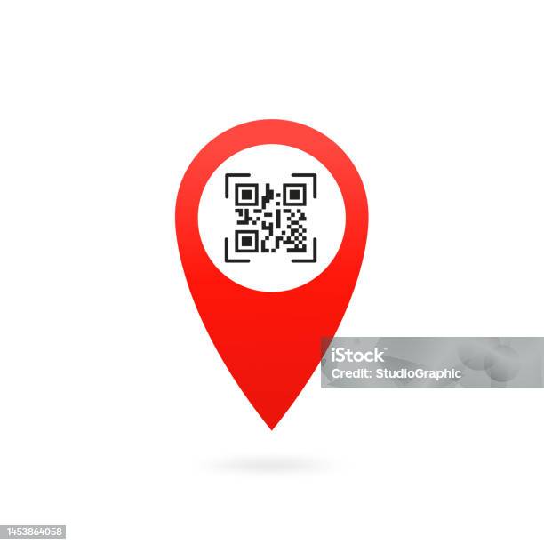Location With Qr Code Vector Illustration Stock Illustration - Download ...