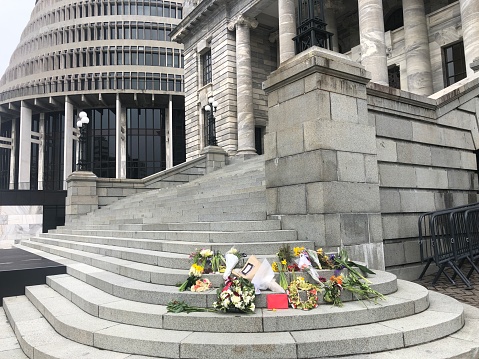 Flowers in front of Parliament