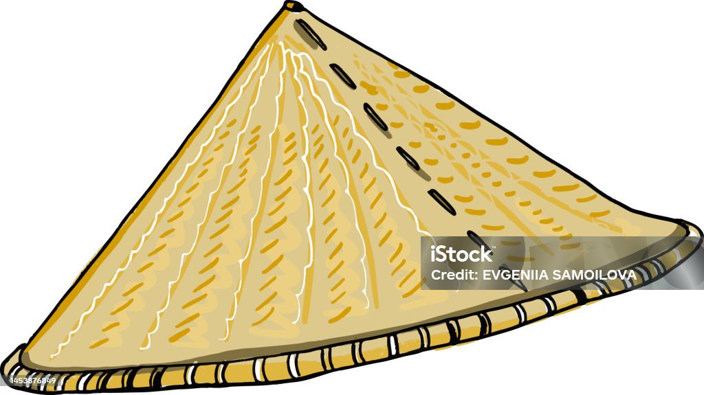 Triangle Rice Hat Rice Hat For Rice Field Worker Stock Illustration - Download Image Now ...