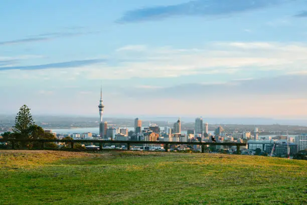 Photo of Auckland city skyline from top Mount Eden
