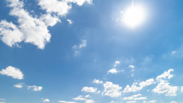 istock Panoramic view of clear blue sky and clouds, clouds with background. 1453885362