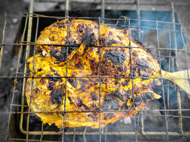 Grilled of giant trevally fish