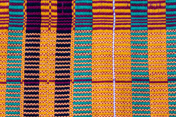 istock Close up shot of bright kente textile 1453893796
