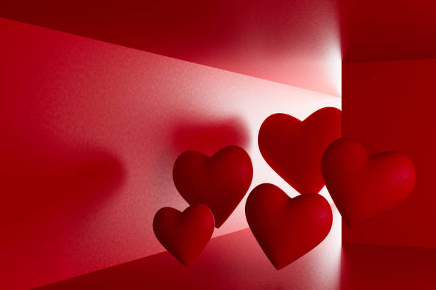 istock Hearts coming through the walls Valentine's Day background 1453902040
