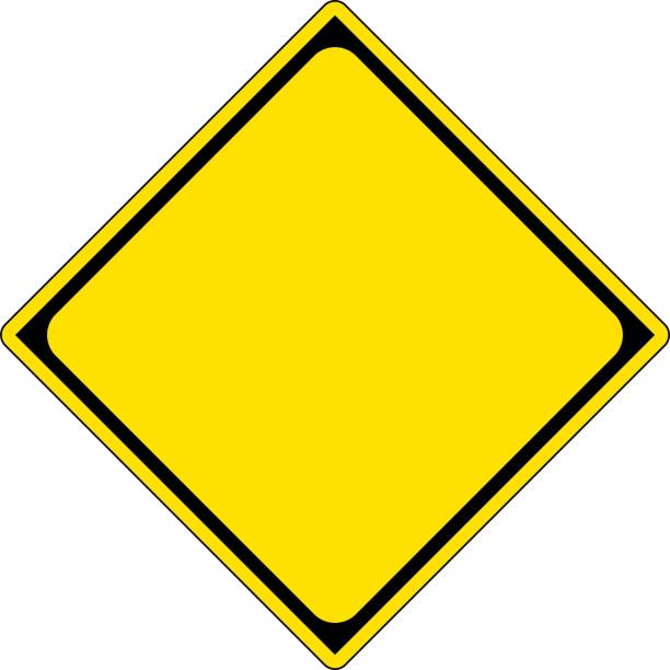 ilustrações de stock, clip art, desenhos animados e ícones de frame of a yellow square warning sign used on the road / illustration material (vector illustration) - rules of the road