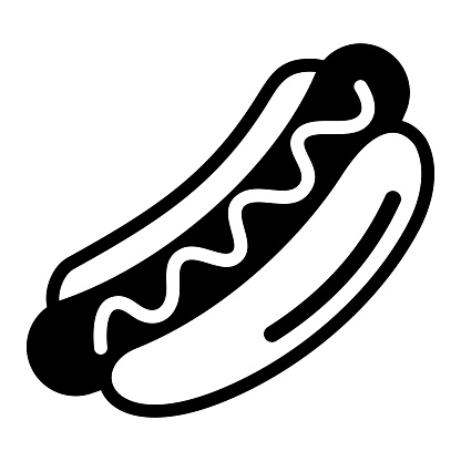 Hot dog simple flat icon vector illustration