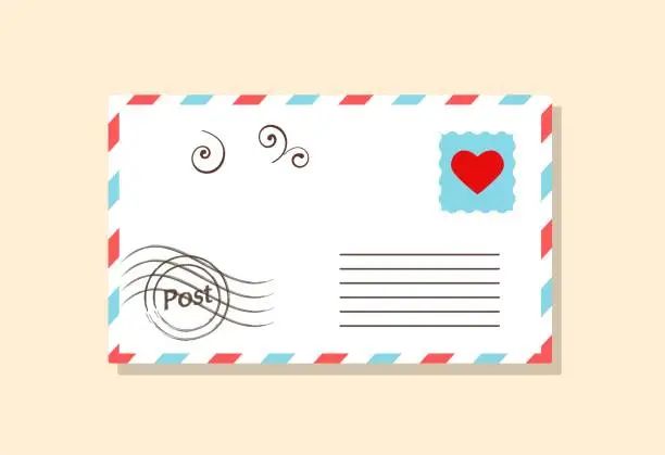 Vector illustration of Romantic envelope concept