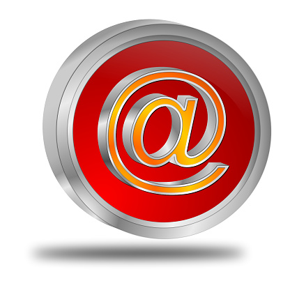 e-mail button red orange - 3D illustration