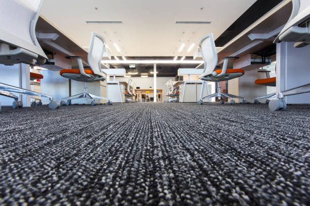 Carpet in modern office interior, low angle shot Carpet in modern office interior, low angle shot Office Cleaning Companies stock pictures, royalty-free photos & images