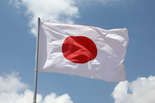 Japan flag waving