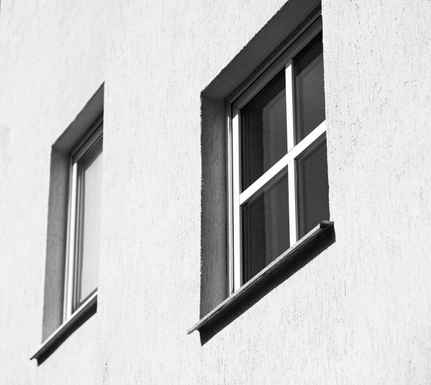 istock Grayscale of a window on a building 1453921629