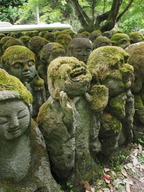 istock Vertical shot of figurative sculptures in a Buddhist temple 1453923568