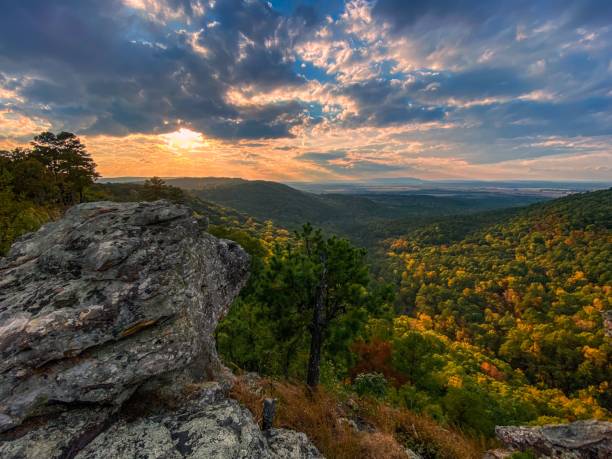 istock Scenic shot of Magazine Mountain during dramatic sunset 1453926860