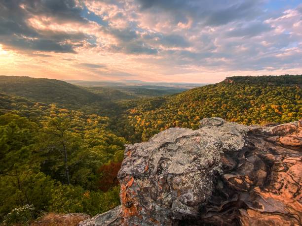 istock Scenic shot of Magazine Mountain during dramatic sunset 1453926864