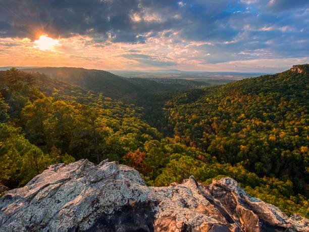 istock Scenic shot of Magazine Mountain during dramatic sunset 1453926865