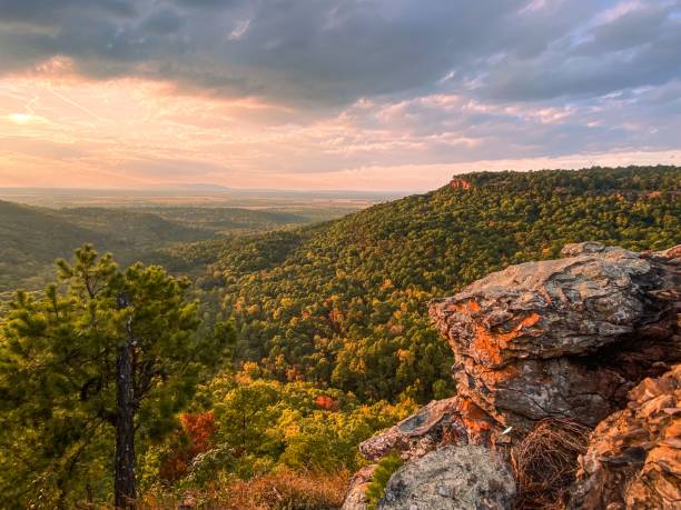 istock Scenic shot of Magazine Mountain during dramatic sunset 1453926867