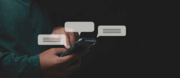 istock Man using smartphone typing Live chat chatting and social network. 1453927269