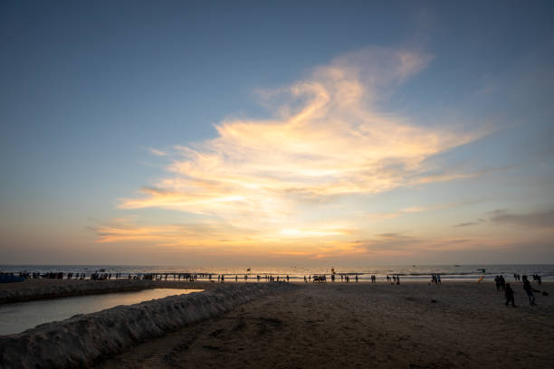 istock Beautiful sunset on the beach Colva Beach - South Goa, India 1453930493