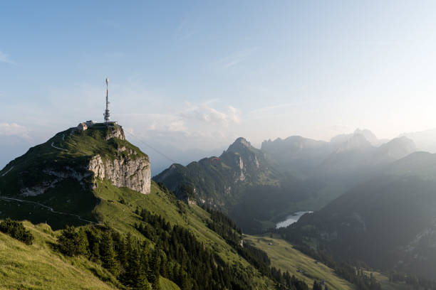 istock Panoramic view of green mountains in Switzerland 1453931139