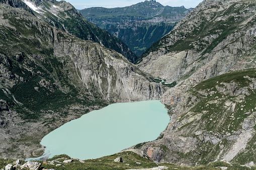 glacier view of Schlegeisspeicher lake in Austria