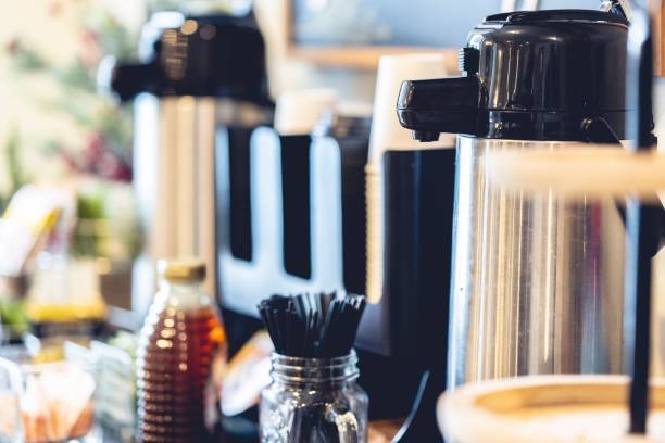 istock Coffee machine and hot drinks for the cold winter season 1453934167