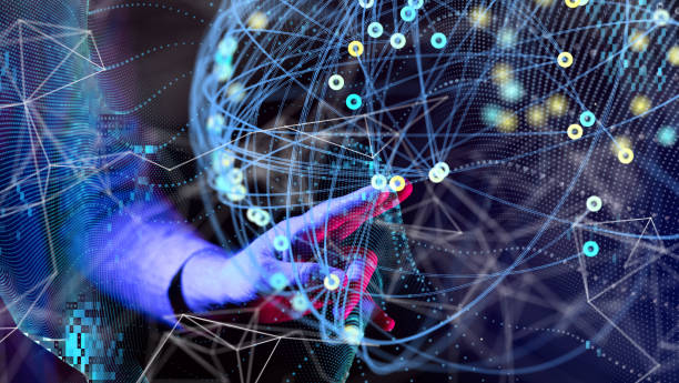 istock 3D rendering of an Abstract technology group and social network connection on a blurry background 1453937820