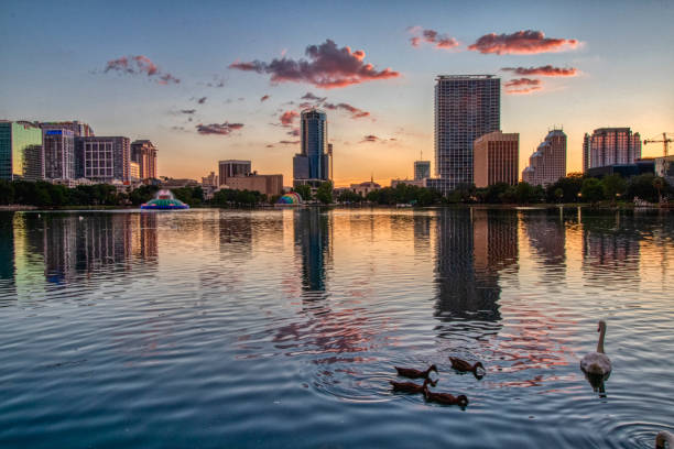 istock Orlando Florida sunset on Lake Eola 1453938170