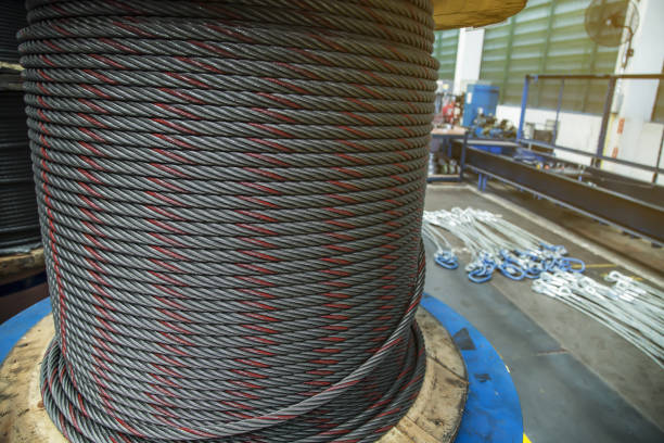 istock steel wire rope reel 1453941297
